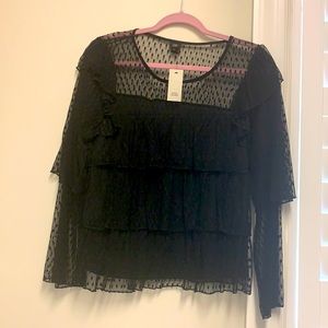 River island black lace top